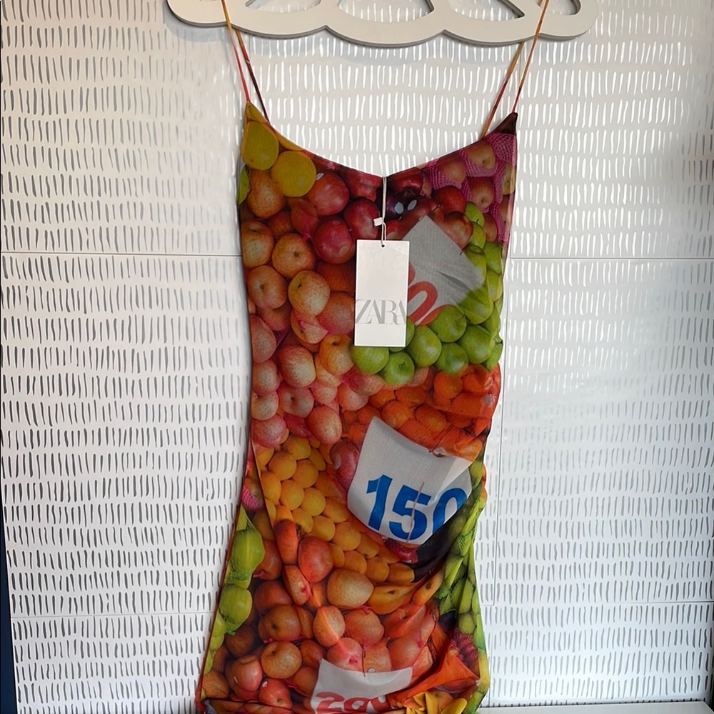 Zara Colorful Fruit Print Dress